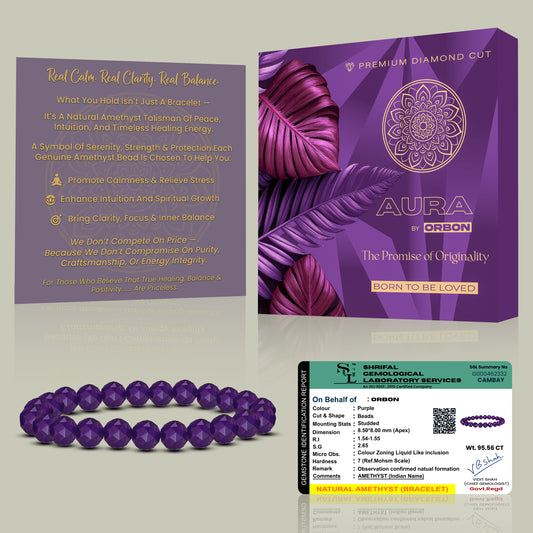 AURA Diamond Cut Purple Amethyst Bracelet