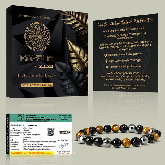 RAKSHA Diamond Cut Triple Protection Bracelet