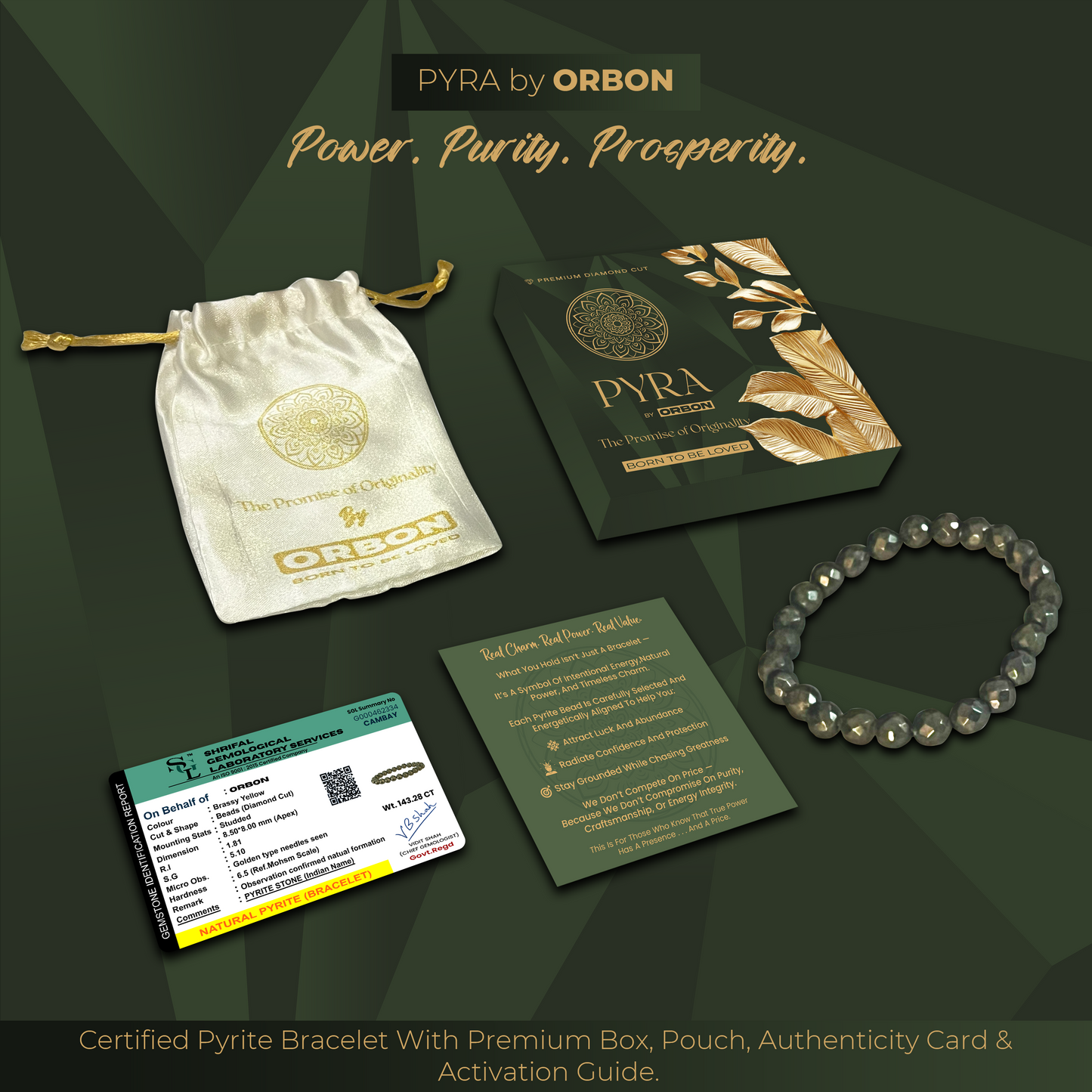 PYRA Diamond Cut Pyrite Bracelet