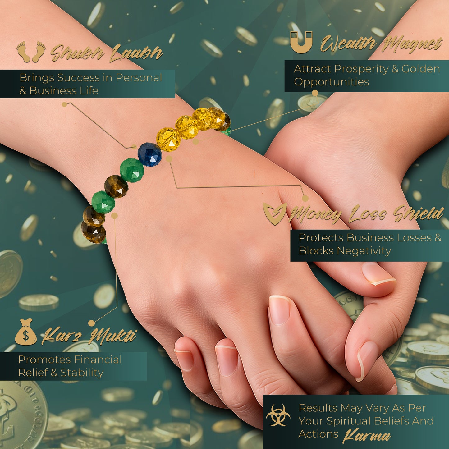 DHANA Diamond Cut Money Magnet Bracelet