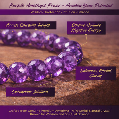 AURA Diamond Cut Purple Amethyst Bracelet