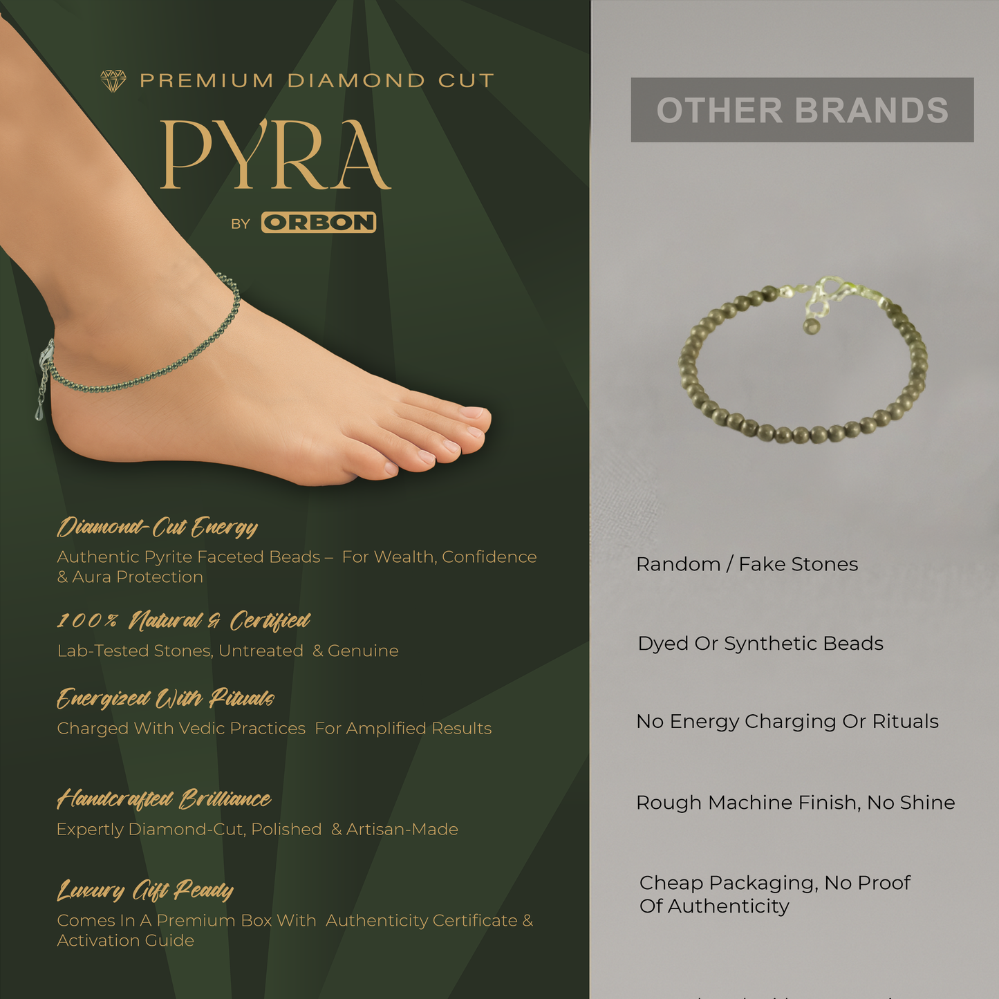 PYRA Pyrite Anklet