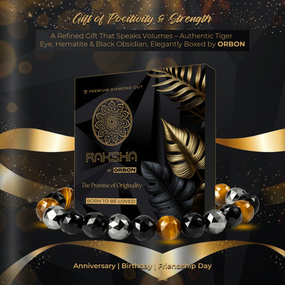 RAKSHA Diamond Cut Triple Protection Bracelet
