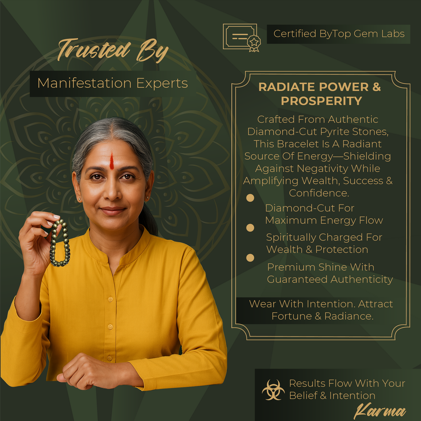 PYRA Diamond Cut Pyrite Bracelet