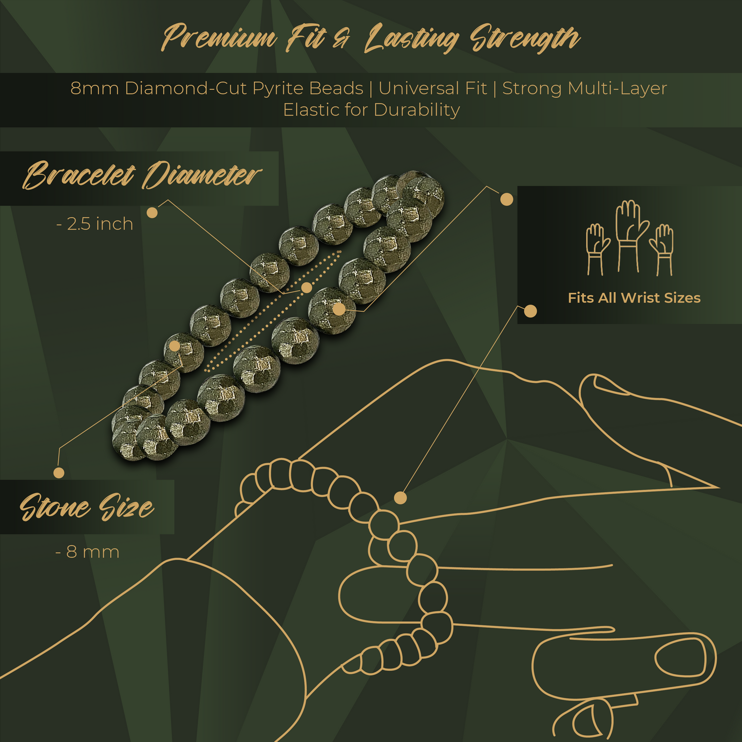 PYRA Diamond Cut Pyrite Bracelet