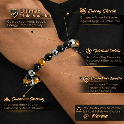 RAKSHA Diamond Cut Triple Protection Bracelet