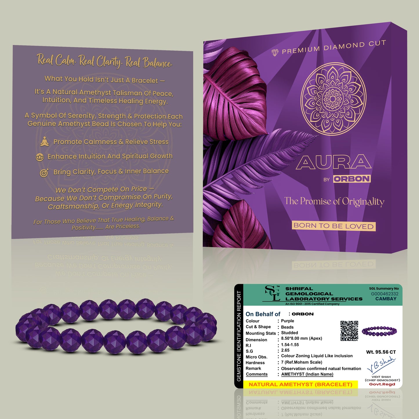 AURA Diamond Cut Purple Amethyst Bracelet
