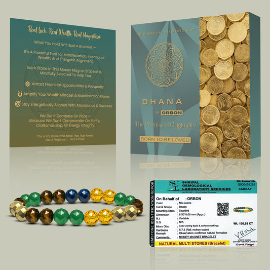 DHANA Diamond Cut Money Magnet Bracelet