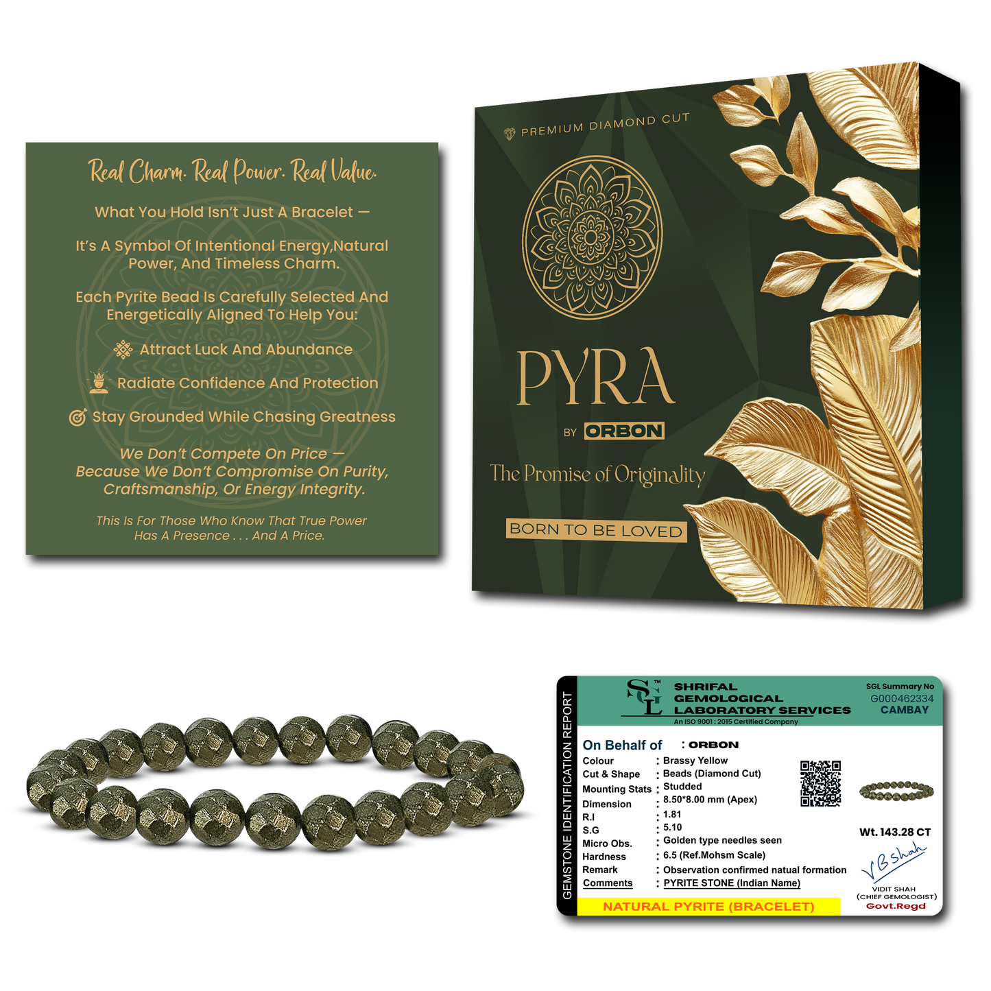 PYRA Diamond Cut Pyrite Bracelet