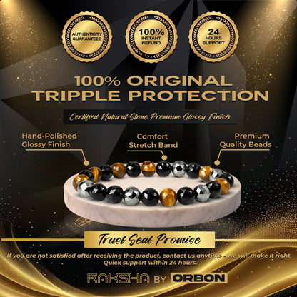 RAKSHA Diamond Cut Triple Protection Bracelet