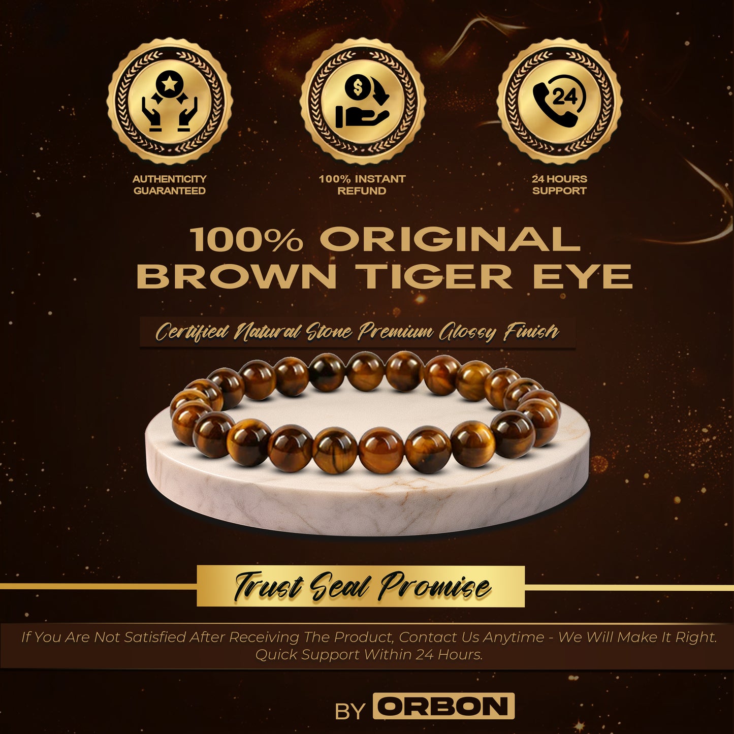 ALPHA Brown Tiger Eye Bracelet