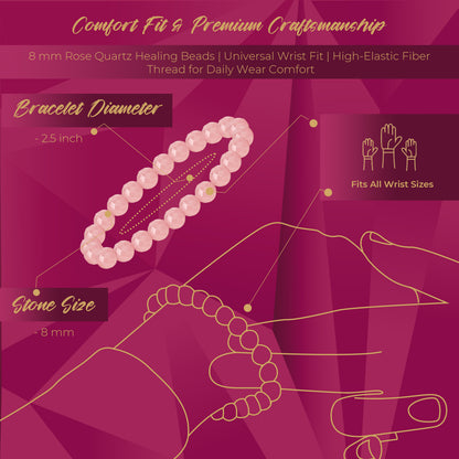 LUVA Diamond Cut Rose Quartz Bracelet
