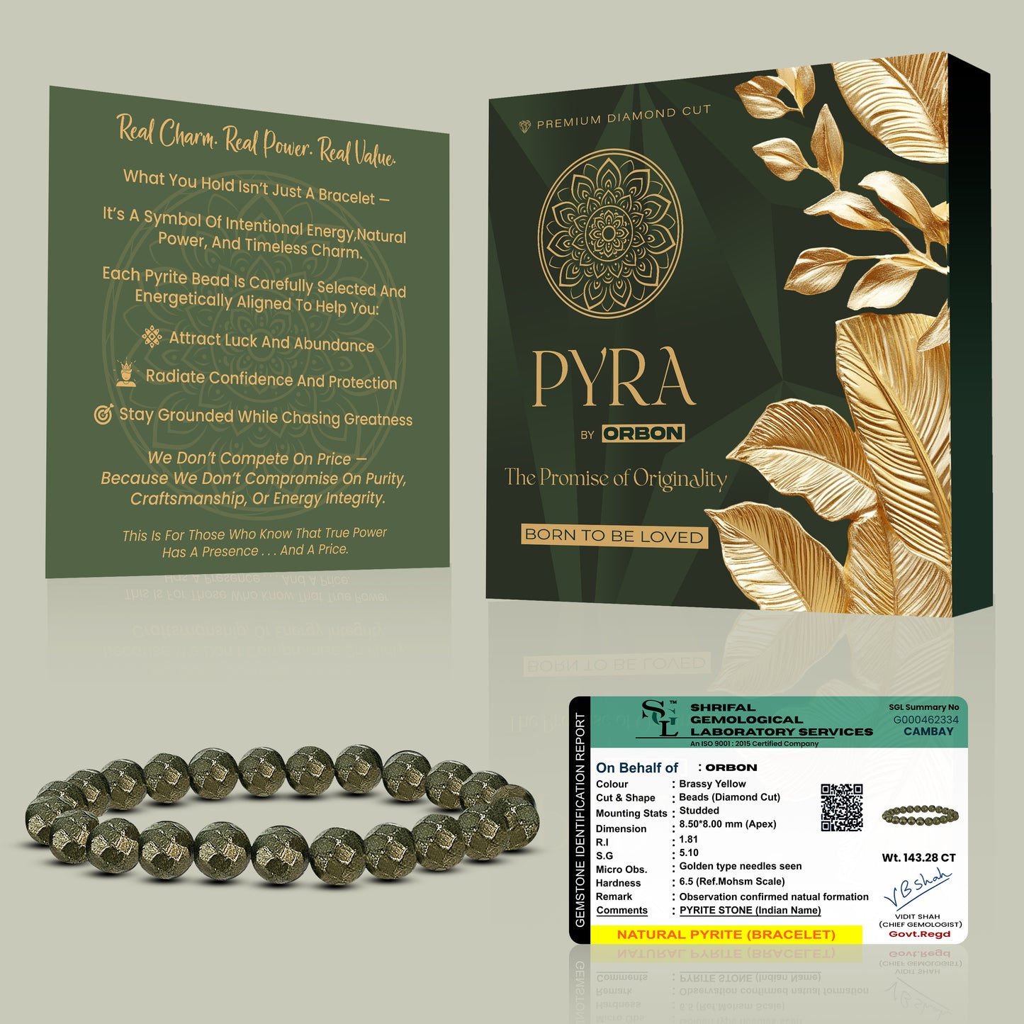 PYRA Diamond Cut Pyrite Bracelet