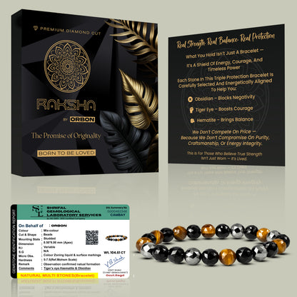 RAKSHA Diamond Cut Triple Protection Bracelet